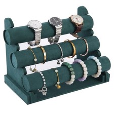 Velvet 3 Tier Bracelet Holder Display Stand, Detachable Jewelry Organizer Rac