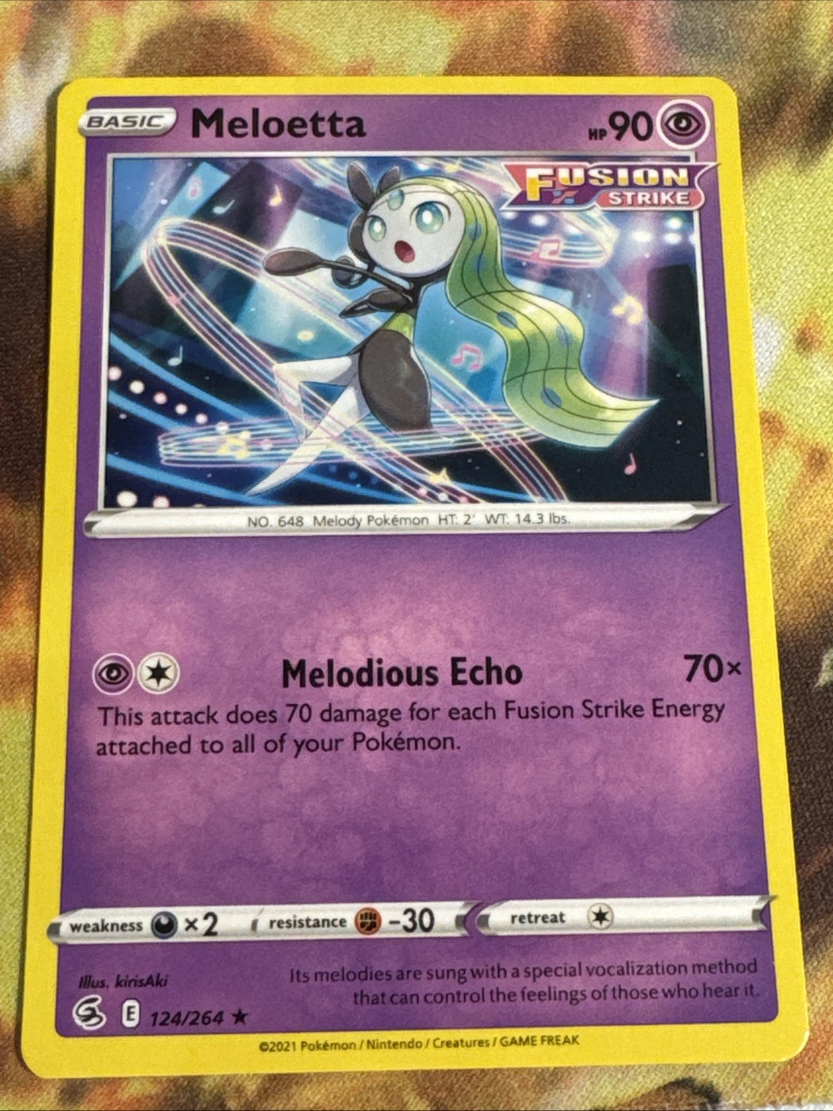 Meloetta 124/264 Rare Fusion Strike Pokemon Near Mint