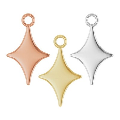 10K 14K 18K Gold, Platinum & Silver Engravable Geometric Dangle