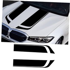 Car Racing Stripes Decal Sticker, 33.5"x6" Universal Side Body Stripe Black