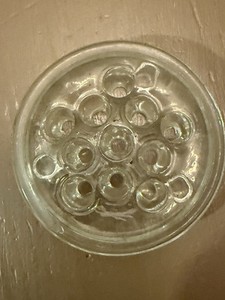 2 vintage glass flower frog