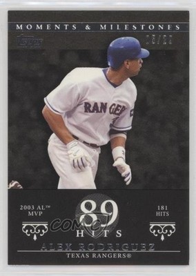 2007 Moments & Milestones Black 5/29 Alex Rodriguez (2003 AL MVP 181 Hits) 0q3