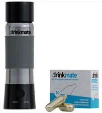 DrinkMate instaFizz Stainless Steel Water Bottle with 7 CO2 Cartridges