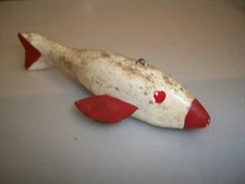 FISH DECOY WOOD SPEARING ICE FISHING LURE FOLK ART MINNESOTA CARVER ORIGINAL 4"