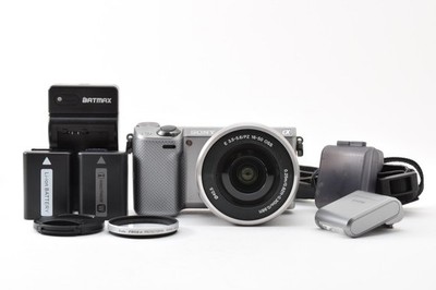 Sony Alpha NEX-5T 16.1MP Mirrorless Camera Silver w/ 16-50mm PZ Lens #3023610