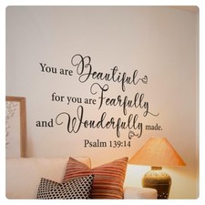 Psalm You Are Beautiful Inspirational Wall Decal Sticker Quote Bible Verse Decor