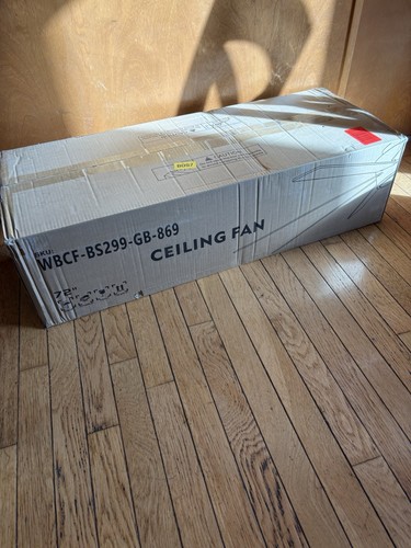 WINGBO 72” Large Black Gold Indoor Ceiling Fan with Light & Remote UNOPENED! - Picture 10 of 12