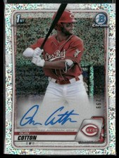 2020 Bowman #CPA-QC Quin Cotton Chrome Prospect Auto Speckle Refractor #/299
