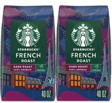 2X Starbucks Dark French Roast Ground Coffee 40 oz Each Pack = 80 oz BB 03/16/26 9.99 per pound