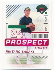 RINTARO SASAKI 2024 PANINI PROSPECT TICKET #101 BASEBALL MINT