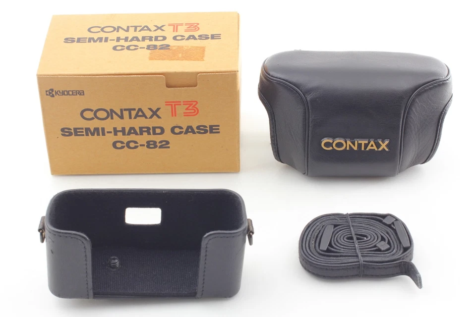 [ MINT w/ Box ] CONTAX T3 T3D CC-82 Semi-Hard Leather Case Black From JAPAN - Image 2 of 4