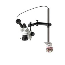 HOZAN Stereo Microscope for PC Long Arm Ring Light USB Camera 3 Megapixels Low