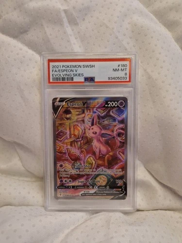 Espeon v Evolving Skies Alt Art Pokemon TCG Card PSA 8 Mint 180/203 Eeveelution