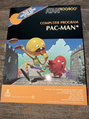 Atari 400/800 Pac-Man* Complete In Box. Game Manual and Box. CIB Very Good
