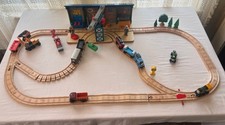 Thomas  Friends Wooden Railway SODOR STEAMWORKS LOT, TRACK  TRAINS VHTF READ