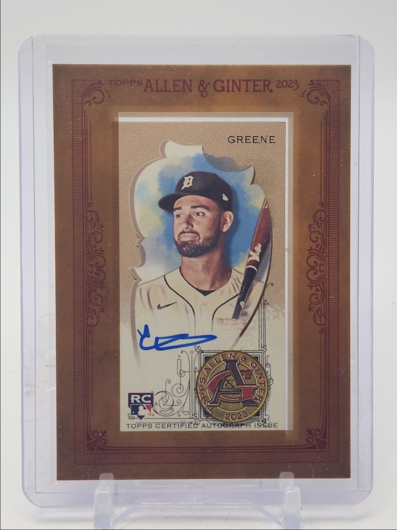 RILEY GREENE 2023 TOPPS ALLEN & GINTER ROOKIE MINI FRAMED RC AUTO Q4408