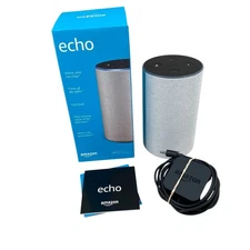 Amazon Echo 2nd Generation Smart Assistant White Fabric Tested and Works