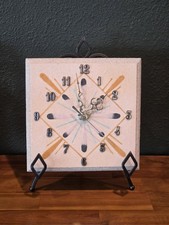 Vintage 80s Rainbow Way Ltd Navajo Sand Painting Wall Clock. Made In USA 8x8 In