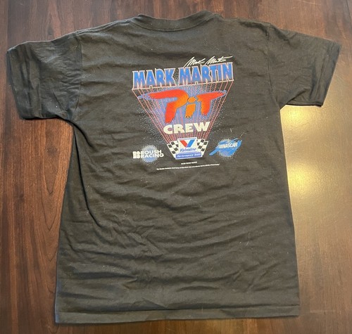 T-shirt vintage Mark Martin #6 Valvoline Racing 1994 ragazzo XL Nascar due lati - Foto 4 di 8