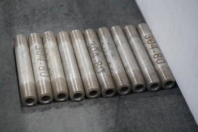 Merit Brass 64015 1/8X2-1/2 Welded Nipple, SCH 80 304SS, TBE, Free Ship, 10pcs