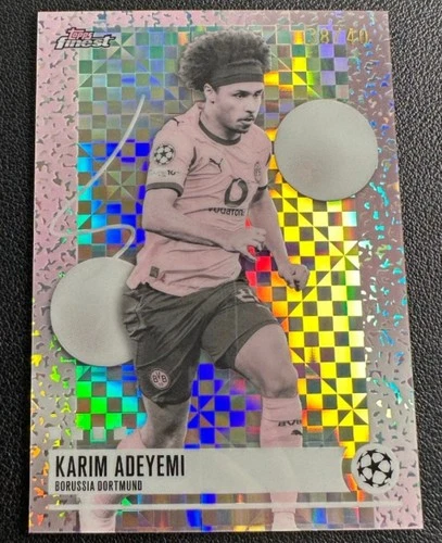 Karim Adeyemi 2025-26 Topps Finest UCC Uncommon Pearl Checkerboard /40 #268
