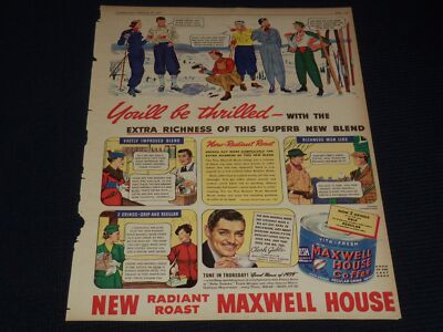1939 FEB 19 CLARK GABLE MAXWELL HOUSE COFFEE MAGAZINE ADVENTURE - NP 2152T