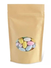 Uline Kraft Window Stand-Up Barrier Pouches - Resealable Bags - 5”x8”x2.5” - 100