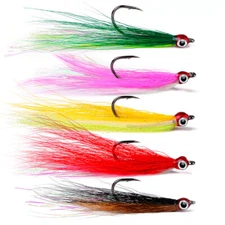 10 Pcs 3D Eye Minnow Fly Fishing Flies Lures Bucktail Teaser Fishing Hooks Bass