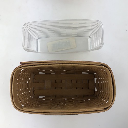 LOT 2 LONGABERGER BASKETS 2004 HOSTESS 2002 COLLECTORS CLUB GREEN RED VTG GIFT - Picture 7 of 12