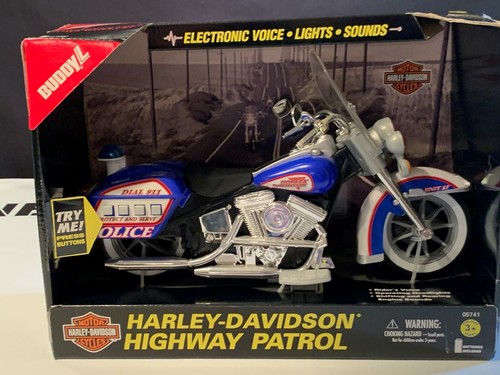 Police NIB/ 1996 Buddy L- Police Harley Davidson Highway Patrol- Lights & Sound - Picture 2 of 7