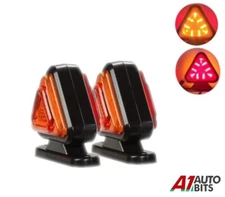 Set Of Led Mini Side Marker Rear Indicator Outline Triangle Lights Trailer Lorry
