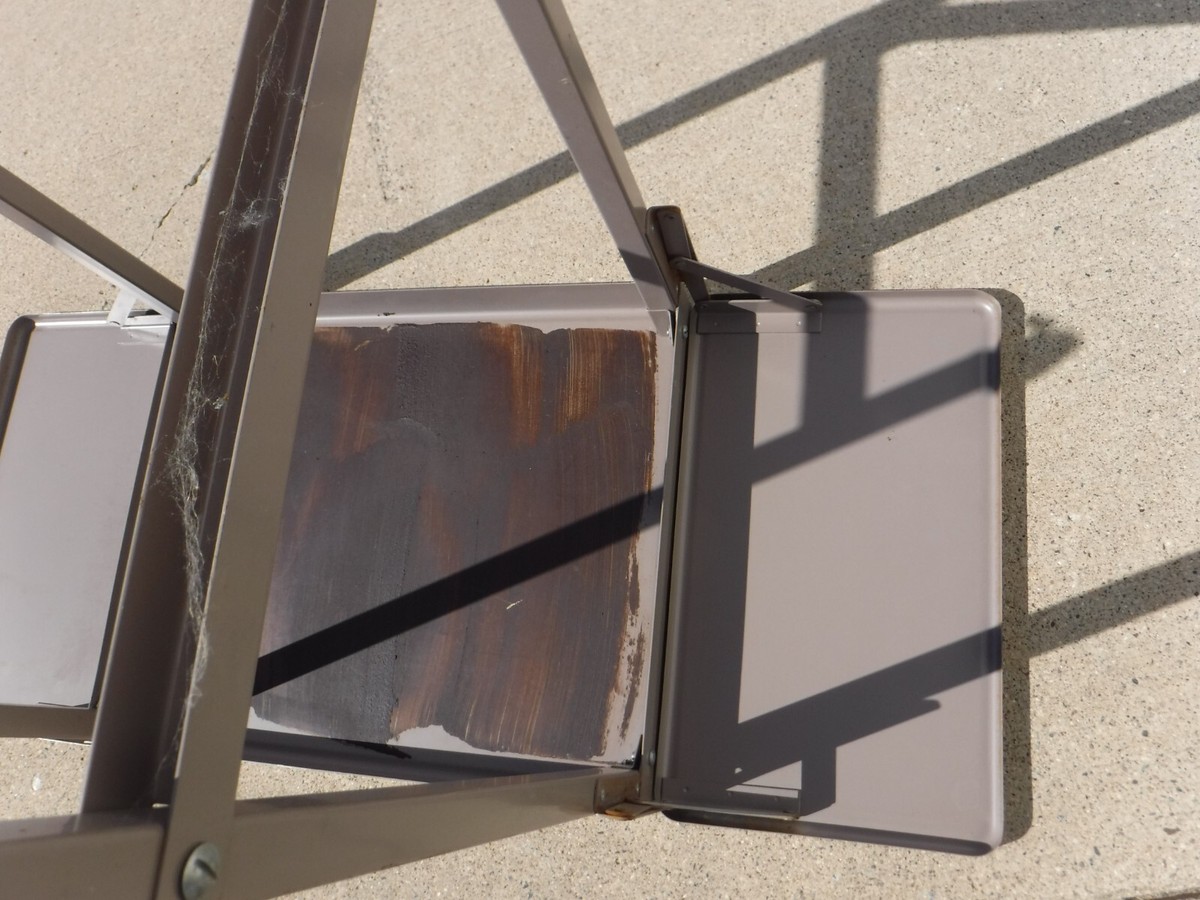 VINTAGE~TIFFANY METAL TYPEWRITER FOLDING TABLE STAND~WHEELS