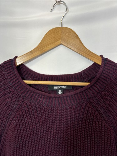 ELLEN TRACY Crew Neck Sweater Womens Size L Heather Purple Stretch Classic - Picture 6 of 9