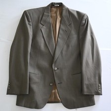 Vtg USA Made 42R Brown Houndstooth 100 Wool Mens Blazer Suit Jacket Sport Coat