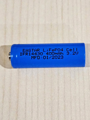 12 x 14430 3.2v LiFePO4 RECHARGEABLE BATTERY 400mAh solar lights b.top mfg 08/24
