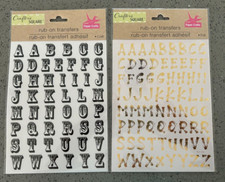 Lot of 2 - Crafter  s Square rub on transfers Gold  Black Letters New