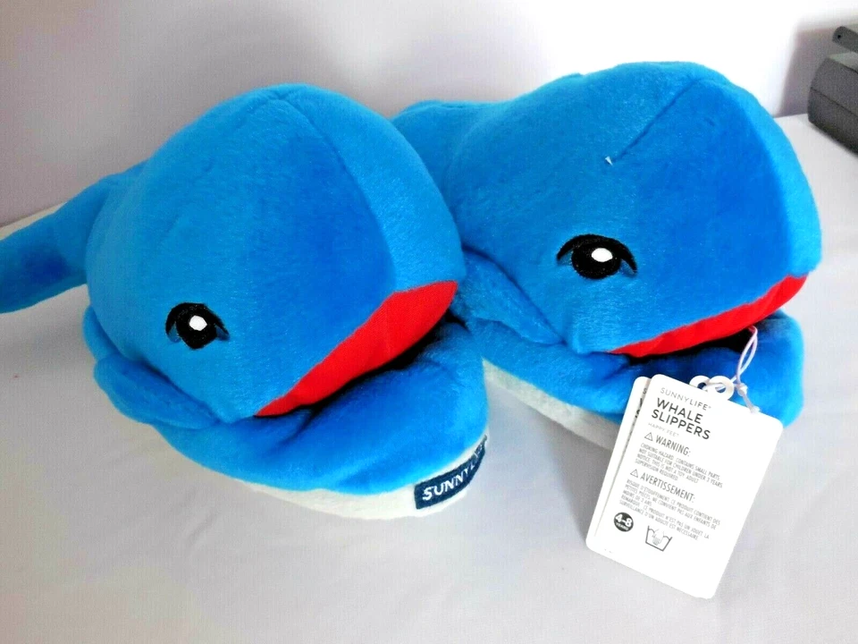 Zapatillas Ballenas 3D Peluche Sunny Life Happy Feet M (Niños 4-8 años) Nuevas con Etiquetas Foto 3 de 4