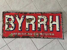 ANCIENNE PLAQUE 40 x 90 cm BYRRH ANDREIS TOLE DE BISTROT no émaillée Marseille
