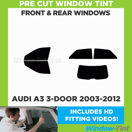 For Audi A3 3-door Hatchback 2003-12 Full Pre Cut Window Tint Kit Front & Rear - Picture 2 of 10