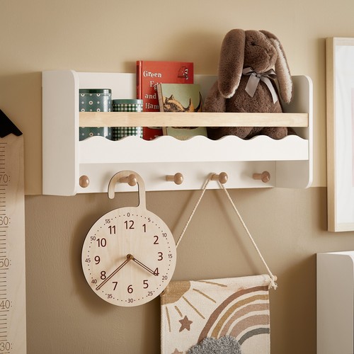 SoBuy Kindergarderobe mit Ablage Kinderregal Bücherregal Wandregal Weiß KMB78-W - Bild 2 von 8
