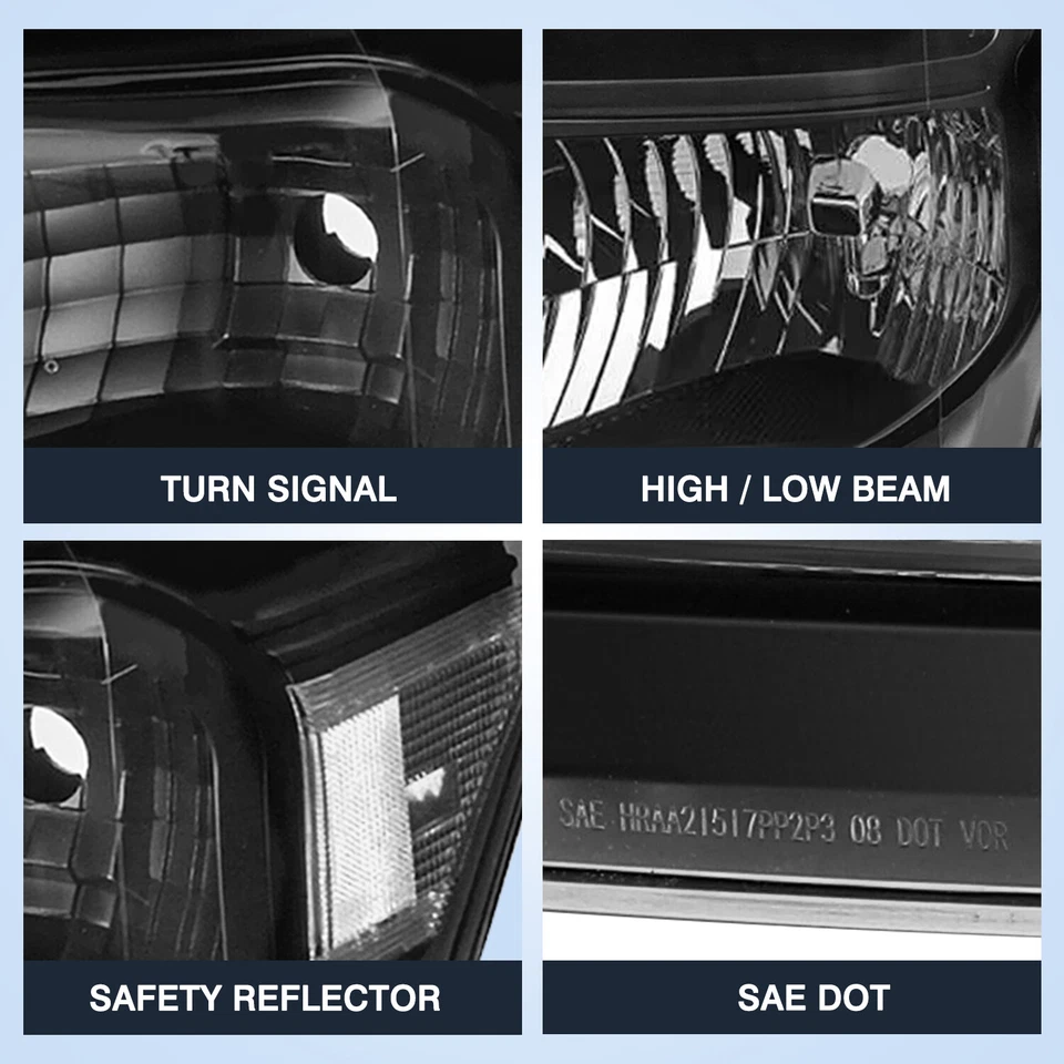 Faros esquineros transparentes carcasa negra para Ford F250-F550 Super Duty 2011-16 Foto 2 de 4