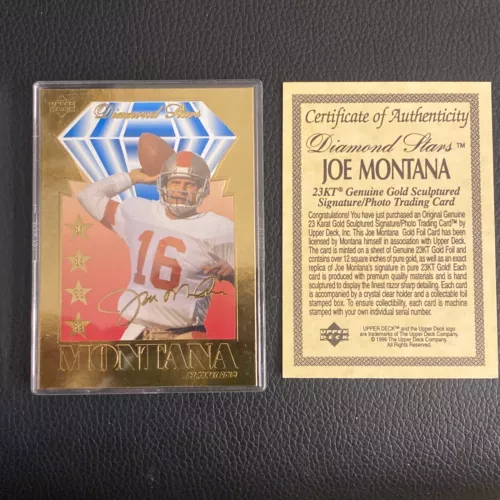 1996 Upper Deck JOE MONTANA 23 kt gold Serial#d 307 /2500