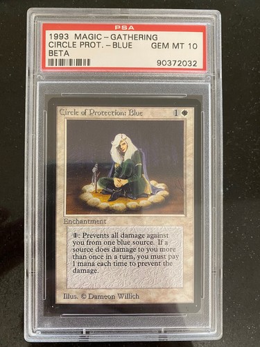 Mtg Beta PSA 10 CIRCLE OF PROTECTION BLUE | Magic the gathering | MINT | POP 9 - Picture 7 of 7