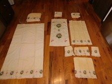 Martex USA Yellow Towel Set Birds Flowers Bath/Hand Towels/Wash Cloths Vintage