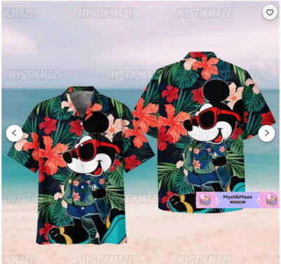 Mickey Button 3D HAWAII SHIRT HALLOWEEN GIFT CHRISTMAS GIFT BEST PRICE US SIZE