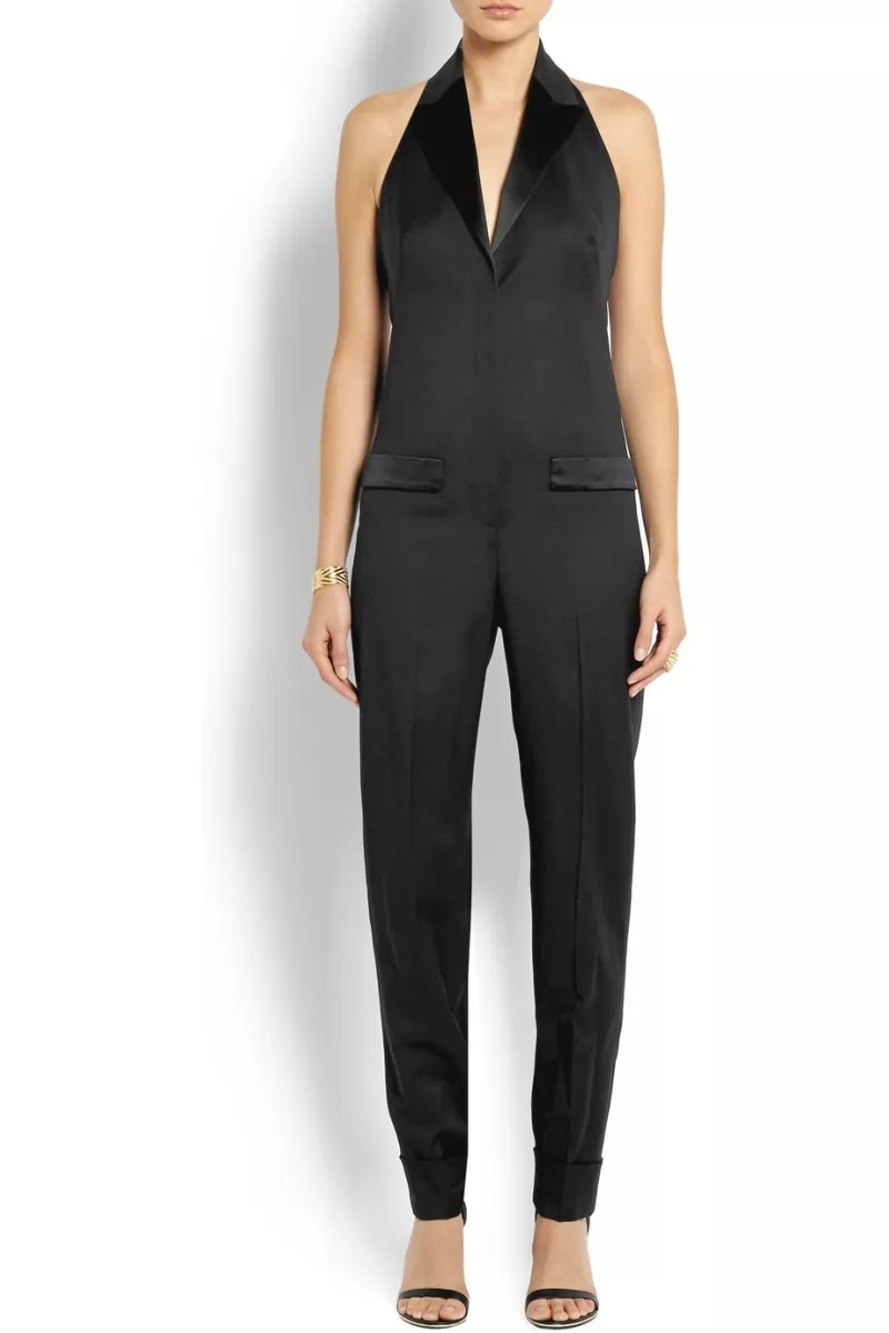 GIVENCHY Tuta abito smoking nero schiena aperta 38 6 o 40 8