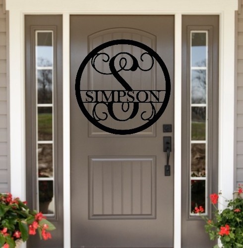 老花门衣架圆形家庭姓标志定制前门花环 Ebay