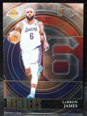 LeBron James 2021-22 Select Numbers Insert #6 Lakers