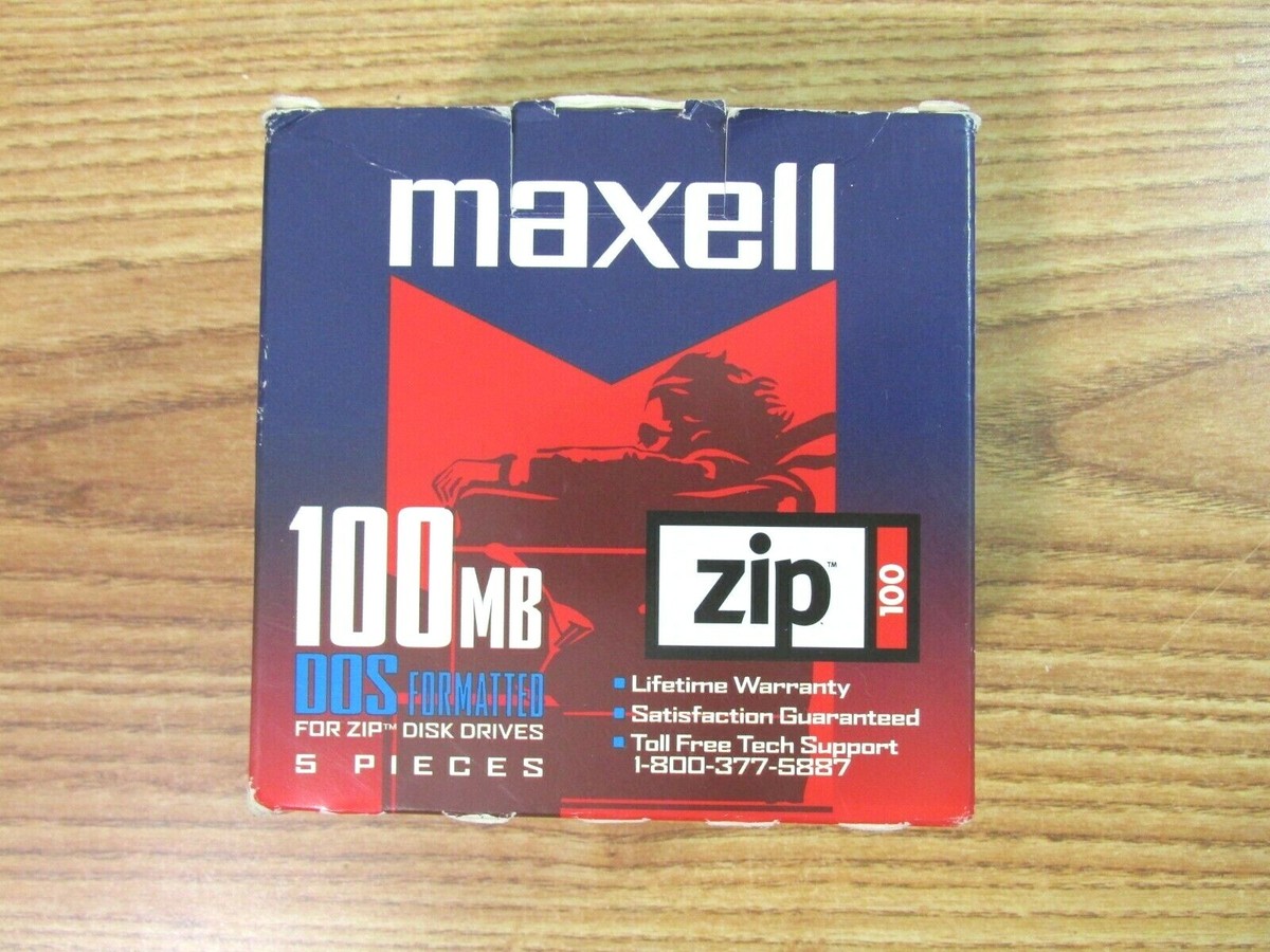MAXELL 100MB DDS FORMATTED ZIP 100 / 5 PACK ZIP DISC DRIVES
