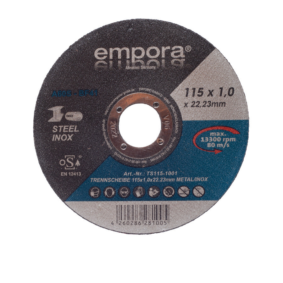 Diamanttrennscheibe 125 Beton Empora Trennscheibe 0,8 Mm Dünn – 125 Mm Für Edelstahl, Stahl & Metall (INOX) Flexscheiben 125 Metall Dünn